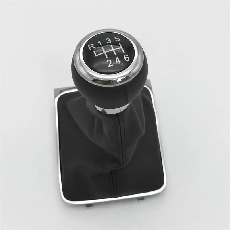 Для VW Passat B6 CC 3C R36 TDI TFSI TSI(2006-2011) автомобиль-Стайлинг 6 Скорость автомобиля Шестерни Stick рукоятка рычага переключения из натуральной и искусственной кожи с Chrome