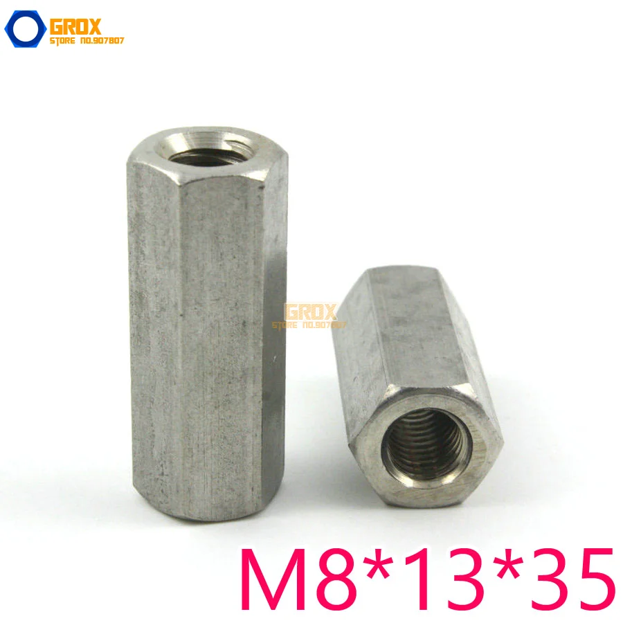 

5 шт. M8 * 13*35 мм Шестигранная муфта гайка из нержавеющей стали 304