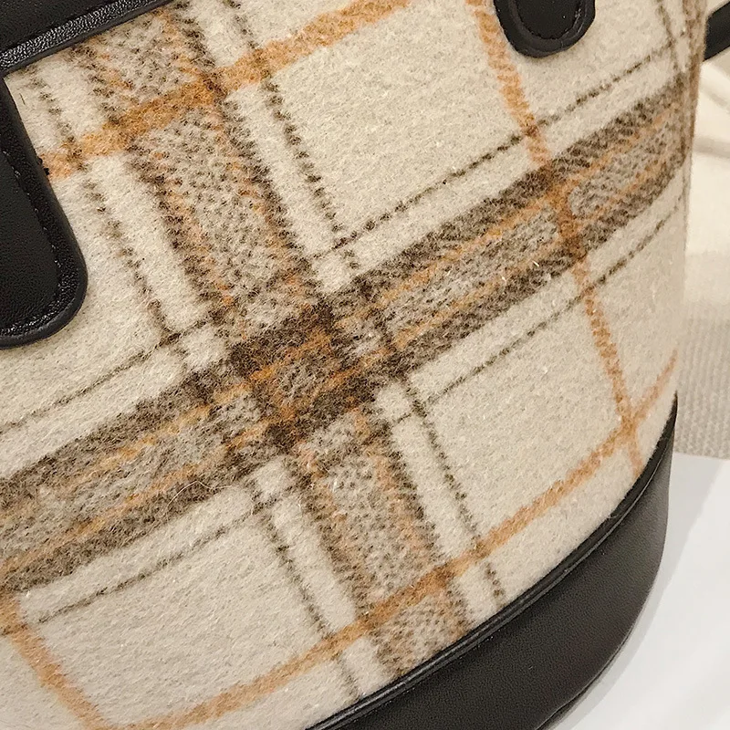 Vintage Fashion Female Tote bag 2019 New Quality wool Women's Designer Handbag Bucket bags Shoulder Messenger Bag 3e12123 | Багаж и