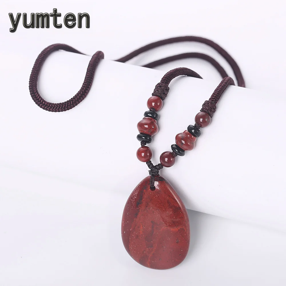 Женское Ожерелье с красной яшмой Yumten длинная цепочка ювелирные изделия