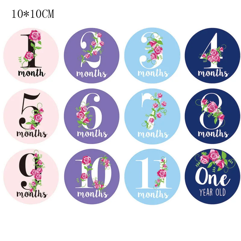 C 12PCS Комплект трусов из 12 пар для маленьких месяц Стикеры беременных Для женщин стикеры по месяцам новорожденных беременных Для женщин на фотография Реквизит запись различные стадии - Цвет: C 12PCS