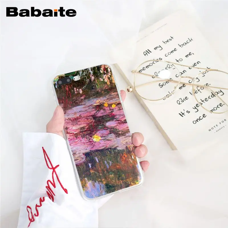 Babaite Клода Мона сад лотоса мост шаблон мягкий чехол для телефона из ТПУ для iPhone 6S 6plus 7 7plus 8 8plus X Xs MAX 5 5S XR 10