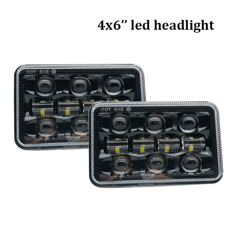

4x6 led auto square truck headlight 5 inch H4 motorcycle projector headlamp for Peterbilt Rectangular Headlights 379 378 357