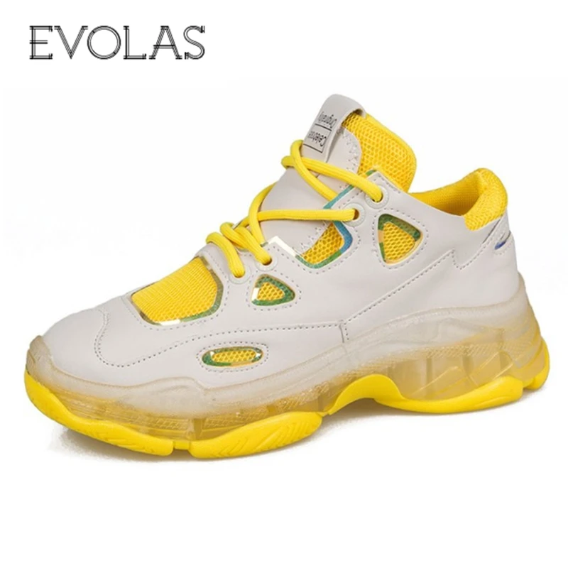 Женские кроссовки столбики Новинка женская обувь на платформе с толстой