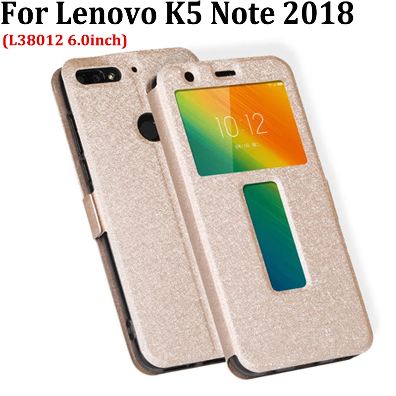 Чехол с открытым окошком 6 0 дюйма для Lenovo K5 Note 2018 чехол из искусственной кожи