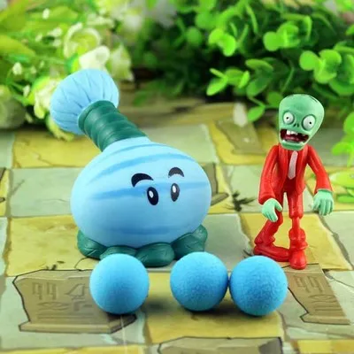 [Акция] Новые Растения против Зомби ПВХ Фигурки игрушки, PVZ растение+ фигурки зомби игрушки для детей упаковка в Opp мешок - Цвет: Лиловый