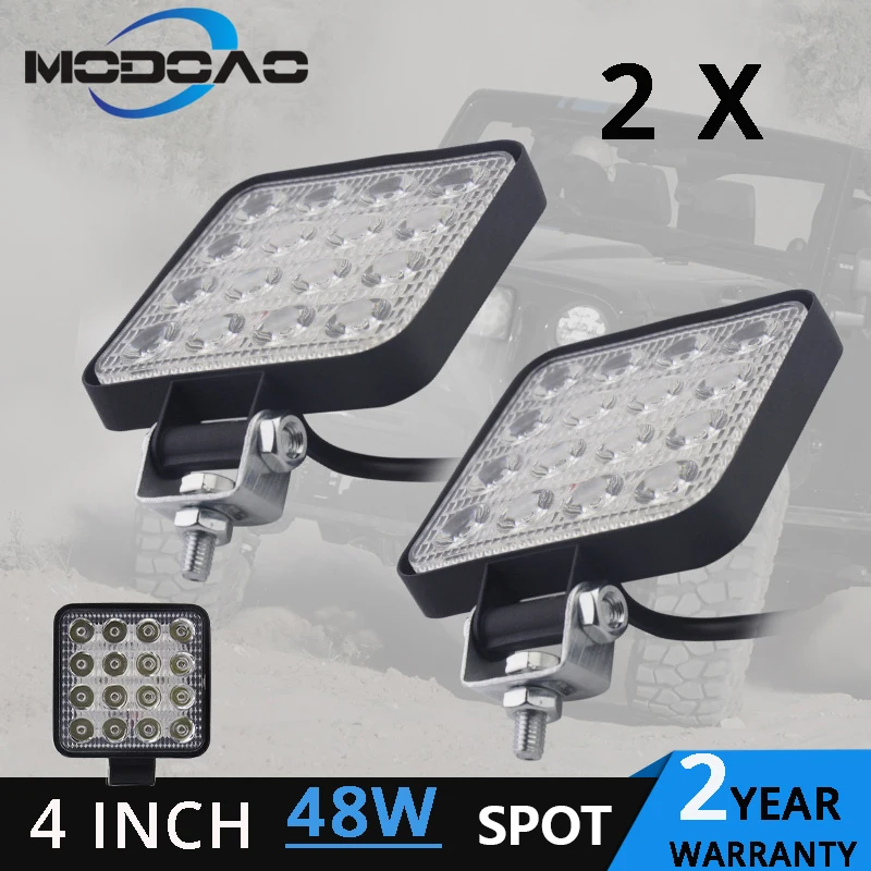 Светодиодный точечный светильник для внедорожника 2 шт. 12 В 24 48 Вт рабочее