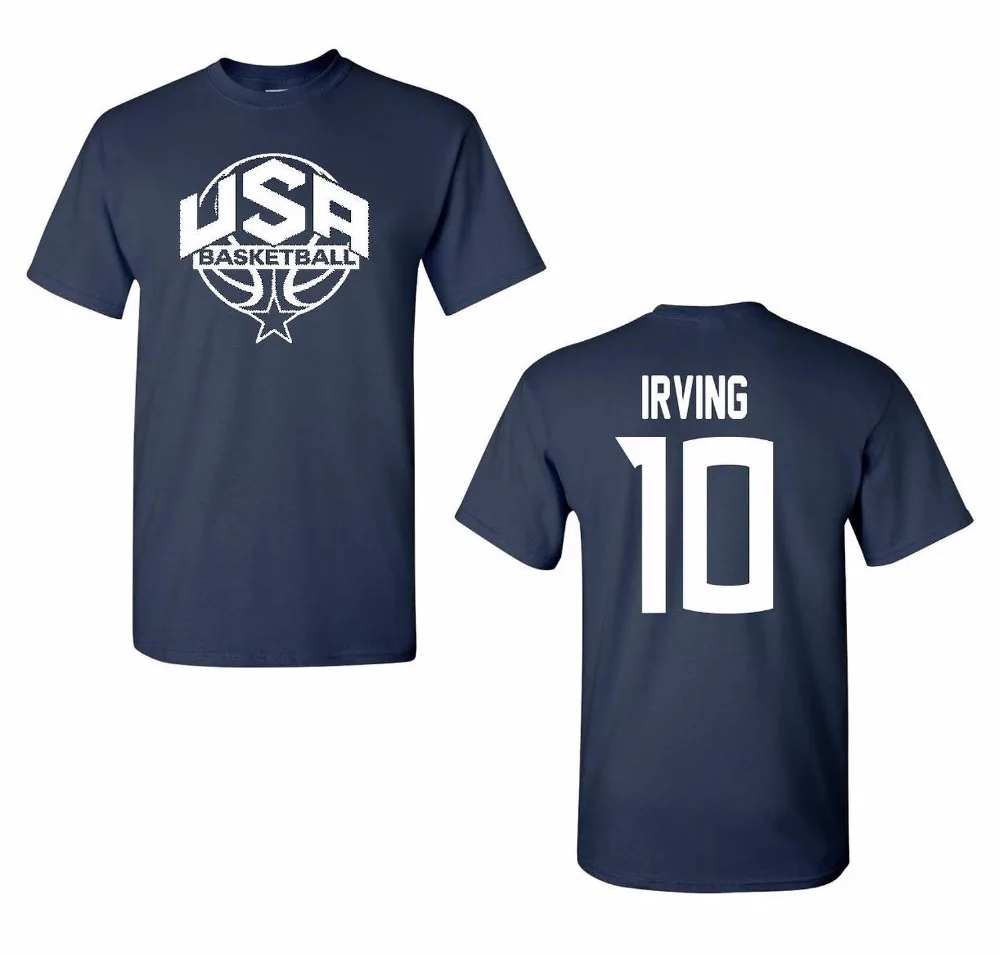 

2019 Newest Men's Funny Fashion Classic T Shirt USA Men's Basketballer Irving #10 Front & Back Fashion T-Shirts Men Tee Shirt