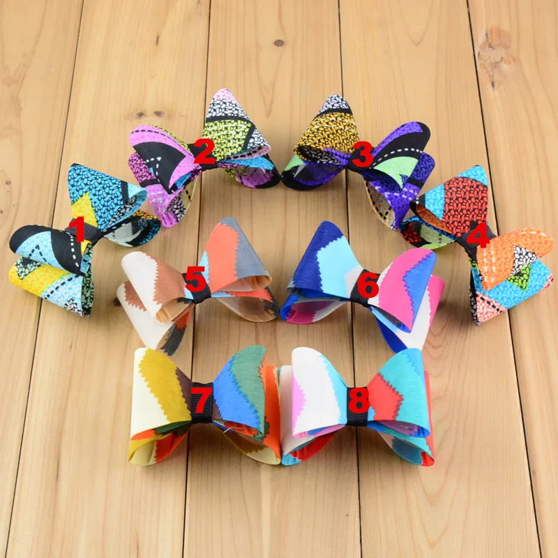 60 шт./лот 3 2 ''однотонный 3D бант без зажима волшебный сверхтвердый атласный из