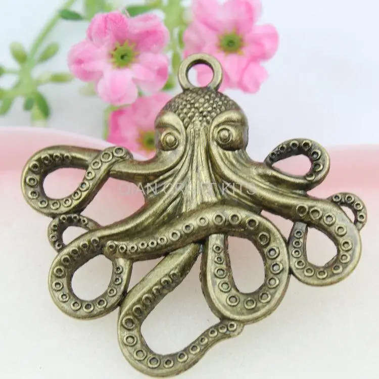 

set of 4pcs octopus animal 59*56mm antique bronze zinc alloy Charm DIY Supplies jewelry accessories handicraft AY0478