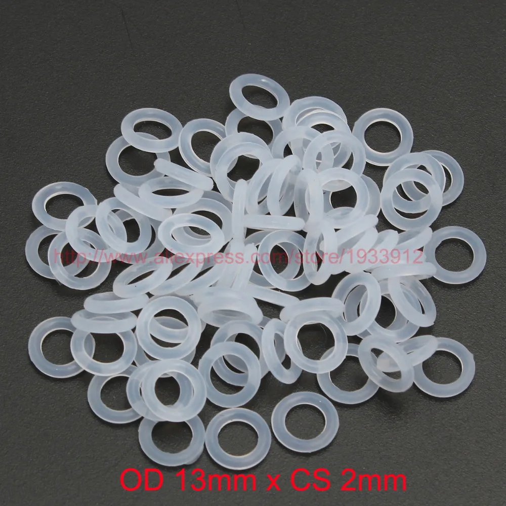 

OD 13mm x CS 2mm translucent silicone oring o-ring o rings rubber sealing ring gasket