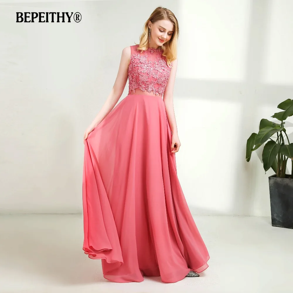 Вечернее платье BEPEITHY длинное вечернее элегантное кружевное с прозрачной спинкой