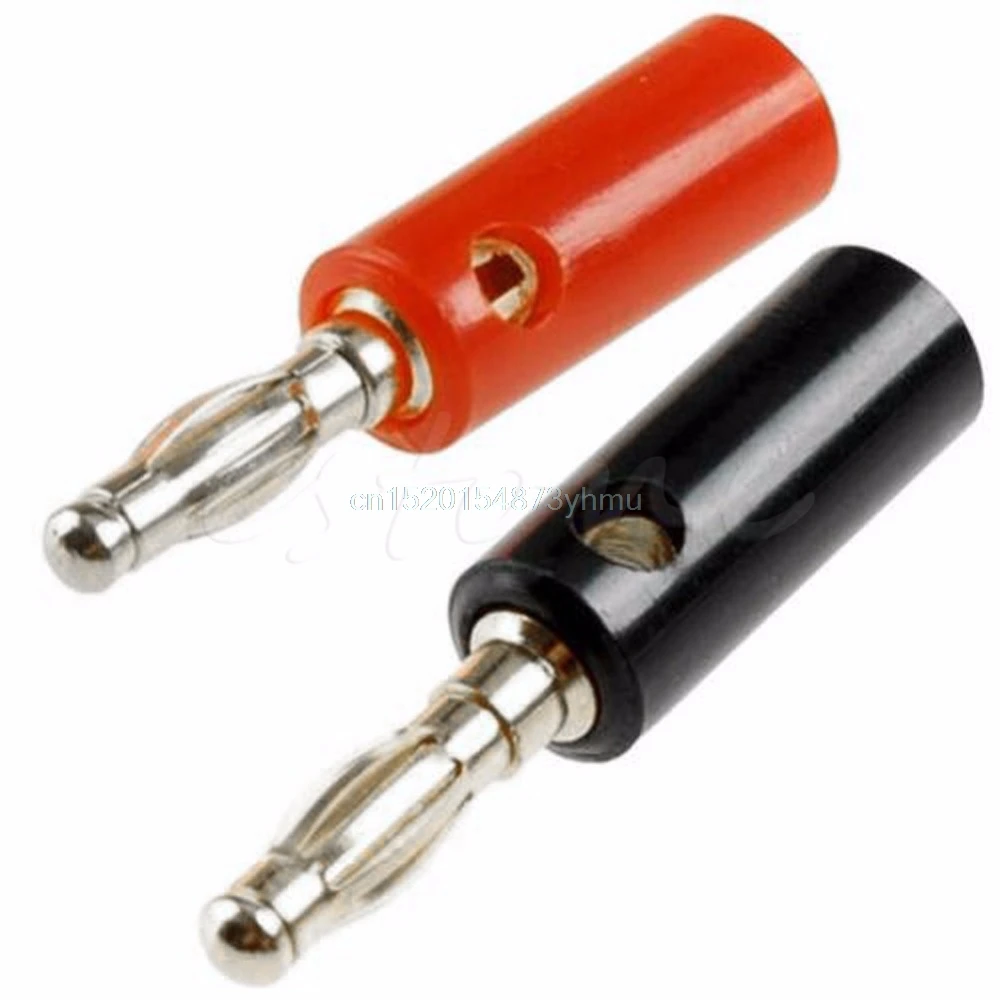 

New Terminals 10pcs Wire Cable Audio Speaker Banana Plug Terminals 4mm Adapter Black & Red