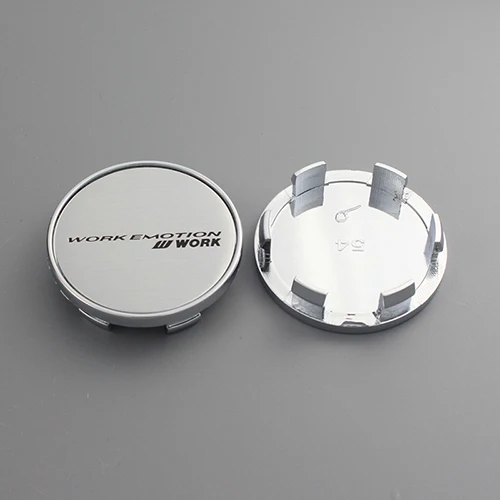 silver work chrome Ком 4 шт. 54/тонкий УФ-фильтр 49 мм с зажимом работы стикер эмблема и Логотип колпаки enjoliveur roue центральный колпачок для обод Универсальный abs пластик колеса капюшон - Цвет: silver work chrome