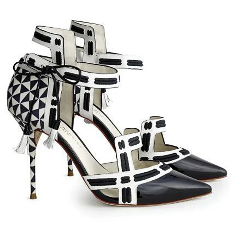 Женские летние сандалии COSIDRAM модные туфли на высоком каблуке туфли-лодочки