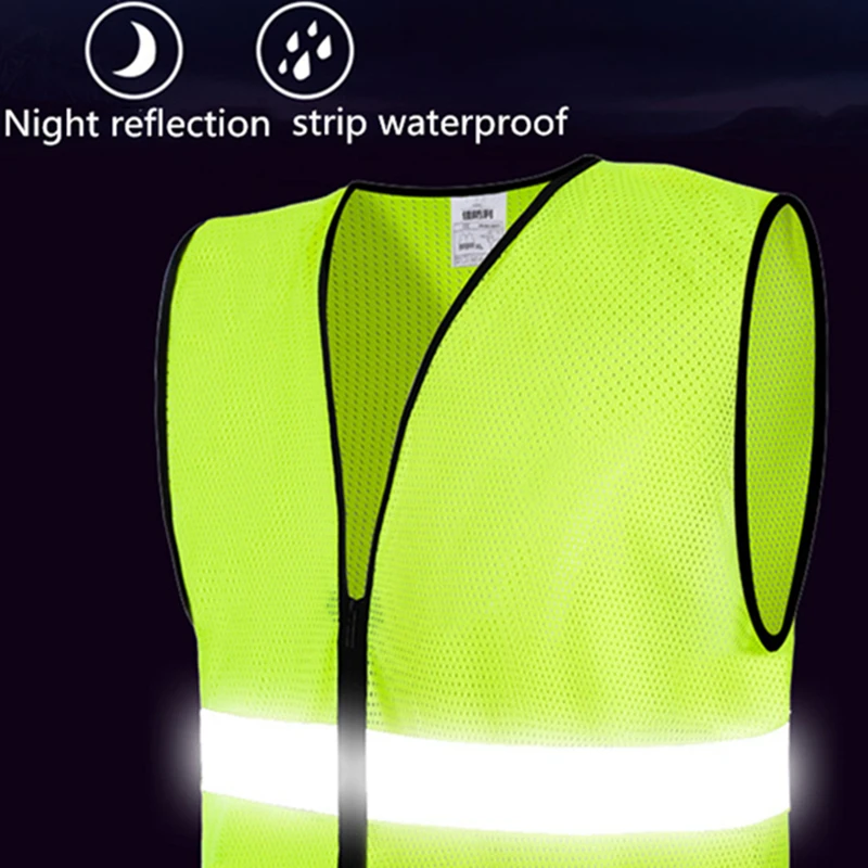 Светоотражающий Жилет унисекс дышащая сетчатая защитная Рабочая безрукавка для