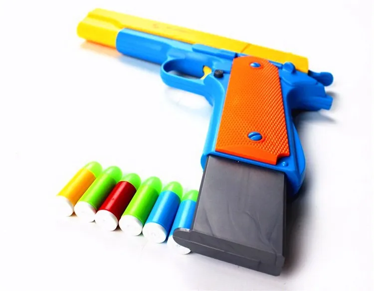 1 шт. классический M1911 игрушечный пистолет детская игрушечная пушка мягкая пуля пистолет пластиковый револьвер Детская уличная забавная игра игрушка Стрелялка