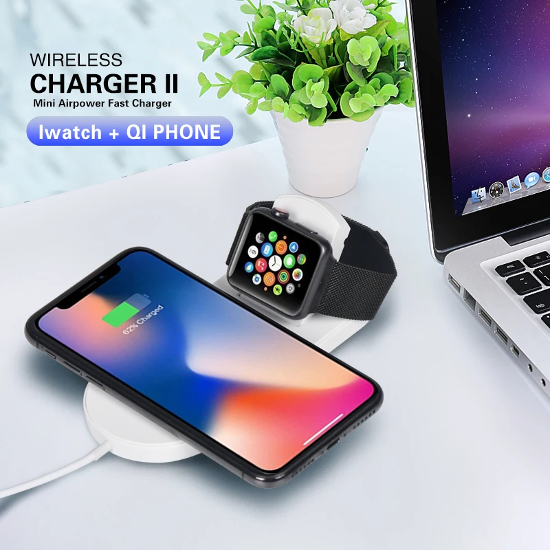 Беспроводное зарядное устройство Qi для Apple Watch 3 iwatch iphone/X/8/plus 2 в 1 быстрая