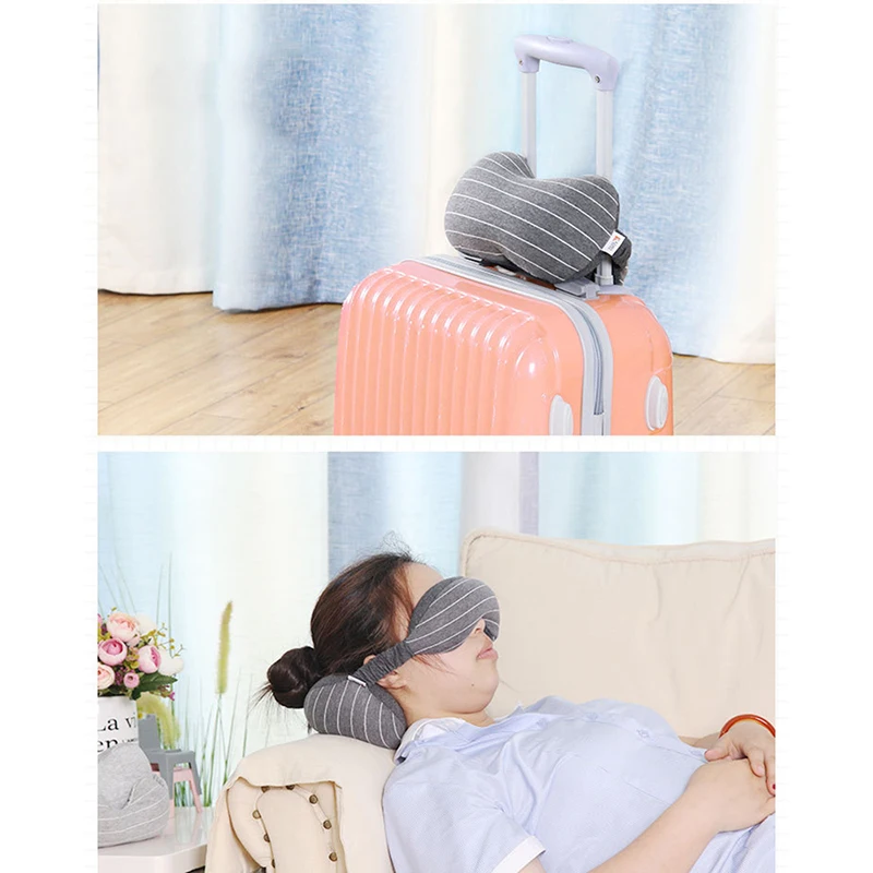 Дорожная подушка для шеи пенная маска глаз набор офиса ланч брейка хлопковая u