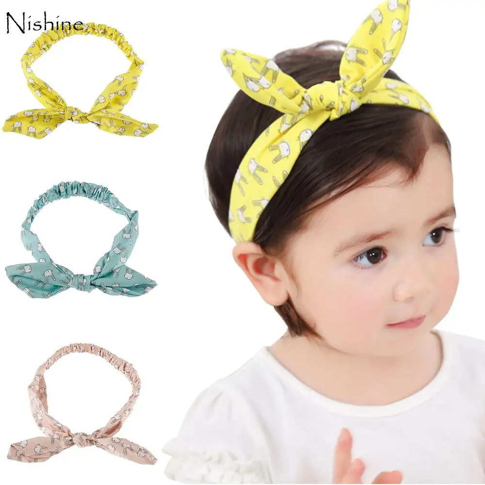 

NISHINE Baby Girl Kids Cartoon Rabbit Headbands Infant Head Band Wrap Hair Accessories for Children Turban Headdress