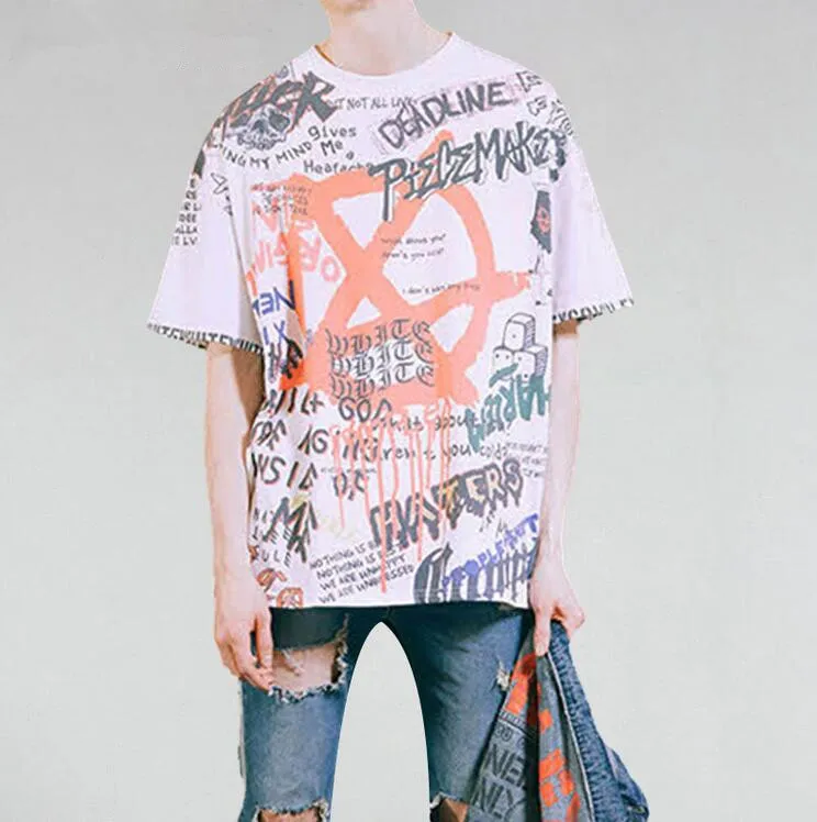 Новые граффити Анархия Символ Футболка Punk Готический символ знак печатных