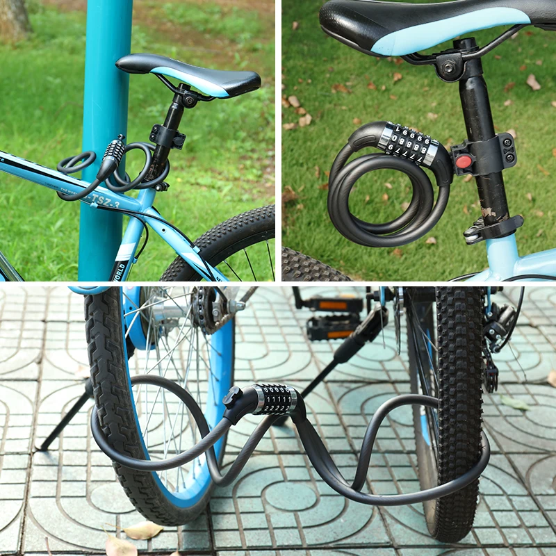 Велосипедный Замок WEST BIKING со стальным тросом защита от кражи с паролем