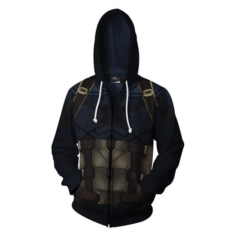 Zipper style Толстовки для косплея из фильма «Капитан Америка», толстовки, куртка супергероя, толстовки на молнии для взрослых мужчин и женщин - Цвет: Zipper style