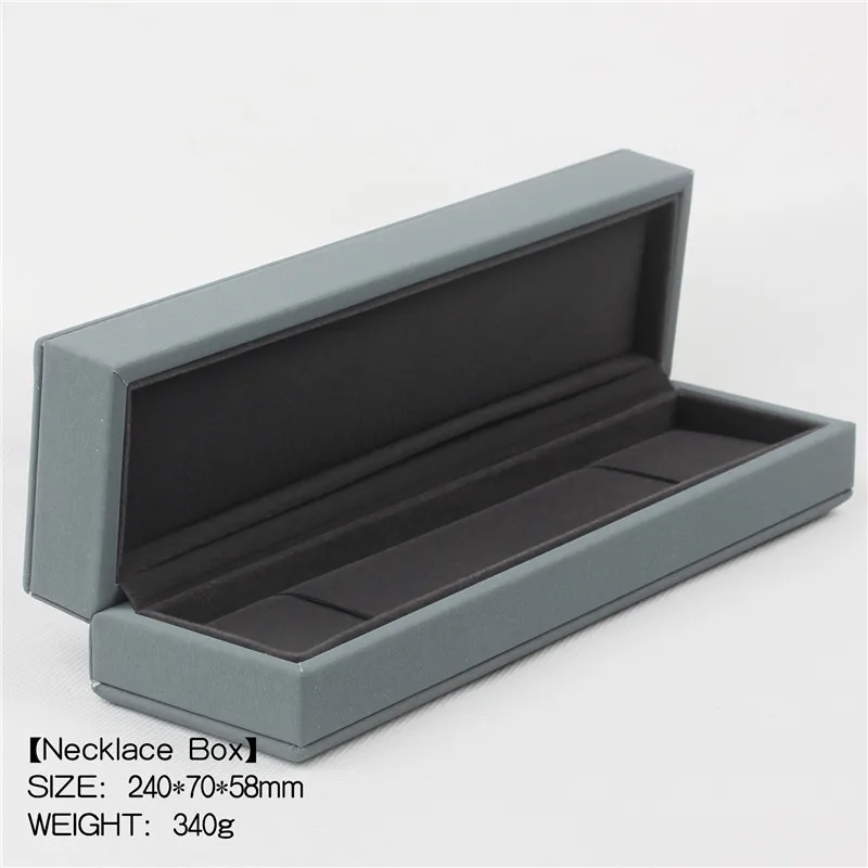 Cyan necklace box Коробки бежевого, коричневого и небесно-голубого цвета с бархатной подкладкой высокого качества - Цвет: Cyan necklace box