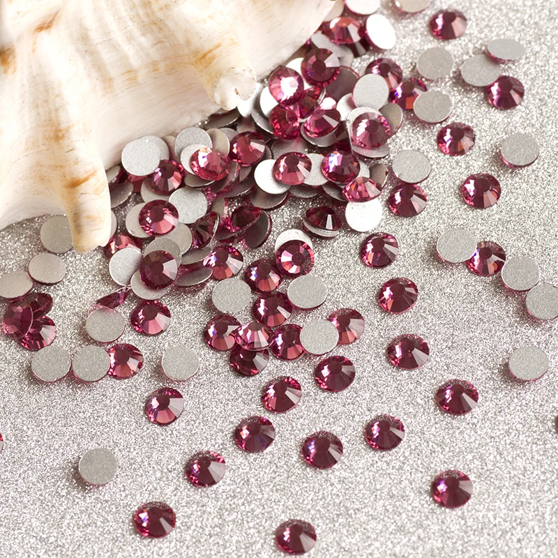 YANRUO Rose Color Strass Non Hotfix Glue on Nails Crystal Rhinestones Flatback Glass for Clothing Jewelry Marking | Дом и сад