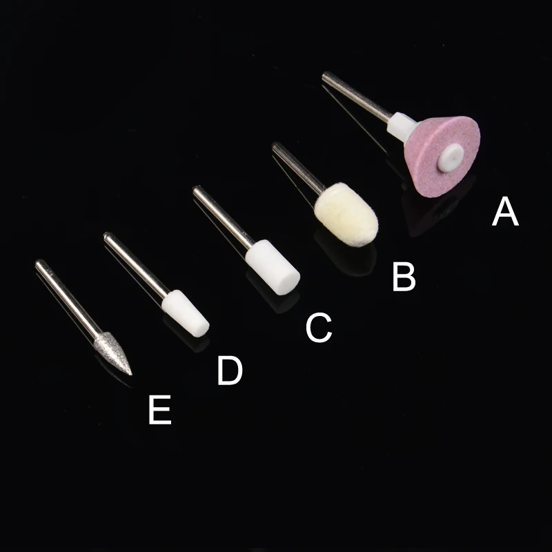 

1 Pack 5 PCS Ceramic Stone Nail Drill Bit 3/32" Rotate Burr Cuticle Clean Mill Manicure Pedicure Tools Nail Drill Accessories