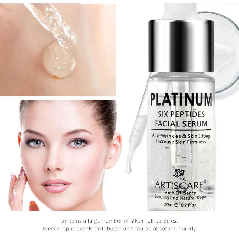 ARTISCARE Platinum Six сыворотка с пептидами для лица 20 мл против морщин Старение Гиалуроновая кислота отбеливающая эссенция уход за кожей лица 3 шт