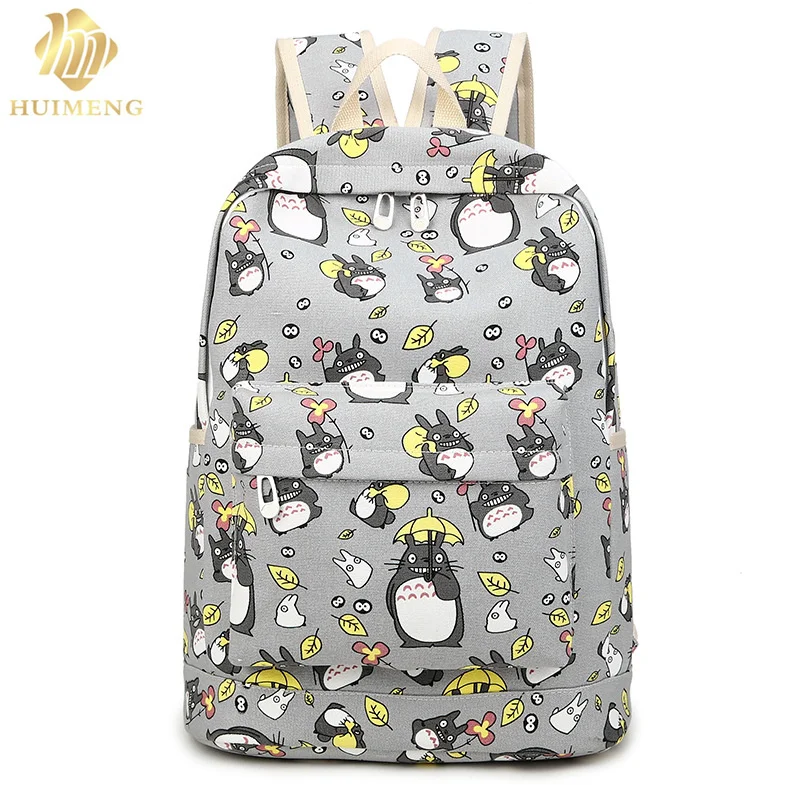 Женский рюкзак Totoro с 3D принтом для путешествий мягкой спинкой школьный ноутбука