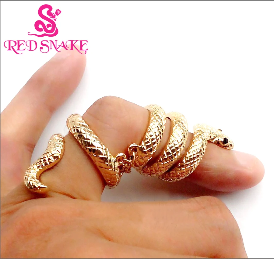 RED SNAKE Fashion ring High Quality Golden color Snake Halloween party Rings |