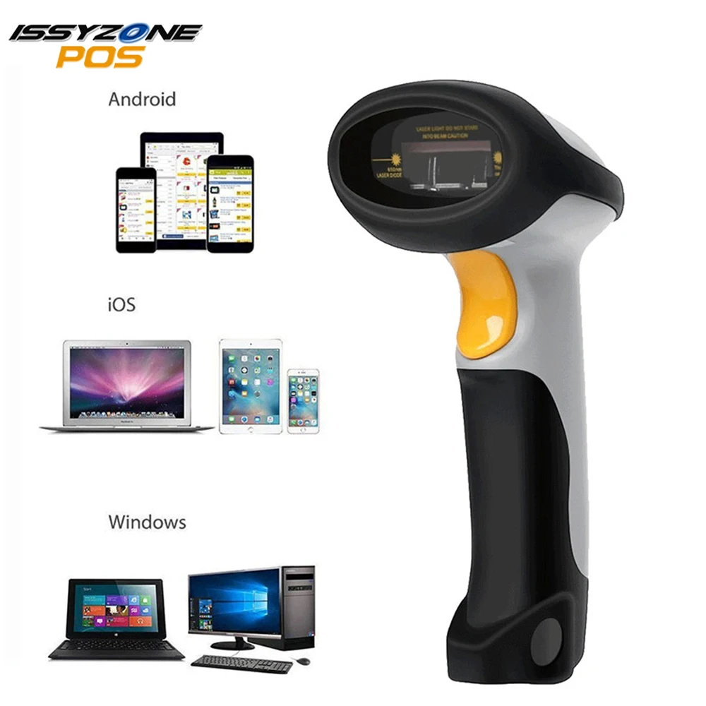 ISSYZONEPOS высококачественный Bluetooth сканер штрих-кода ручной беспроводной сканер 1D лазерный считыватель штрих-кодов Поддержка Android/iOS/Windows