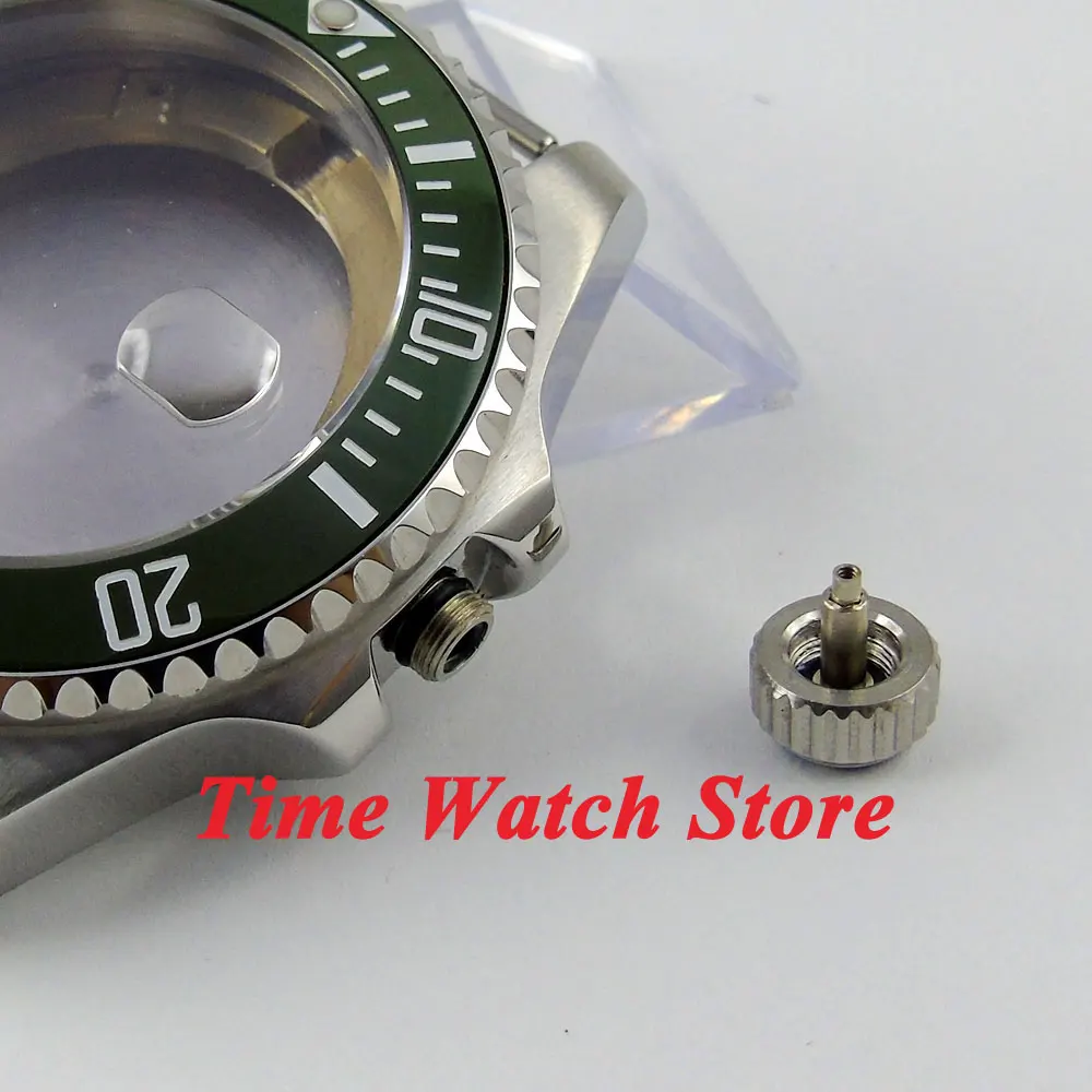 43 мм сапфировое стекло зеленая керамическая рамка из нержавеющей стали чехол для