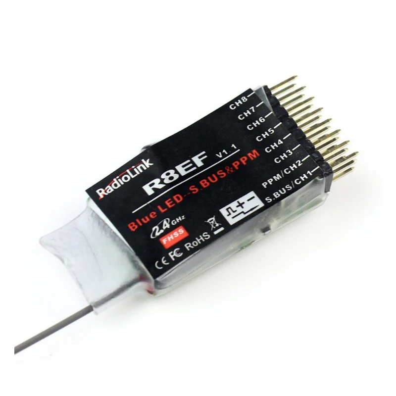 Оригинальный radiolink R8EF 2 4G 8CH FHSS 8 канальный приемник для T8FB Поддержка S-BUS стр./мин