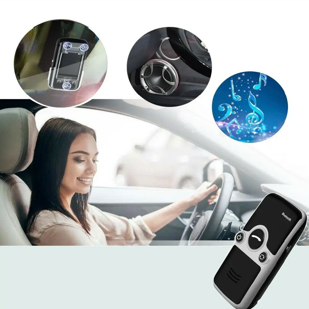 Солнечная энергия Aux Bluetooth автомобильный комплект солнцезащитный козырек