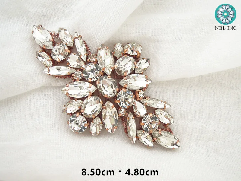 WDD0995 ROSE GOLD 2 шт./лот) стразы в форме банта, аппликация, цвет серебристый, розовый, золотистый, для платья, аксессуары для волос, сделай сам, железо на WDD0830 - Цвет: WDD0995 ROSE GOLD