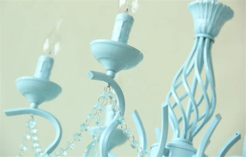 Европейский пасторальный классический Железный Хрустальный подвесной