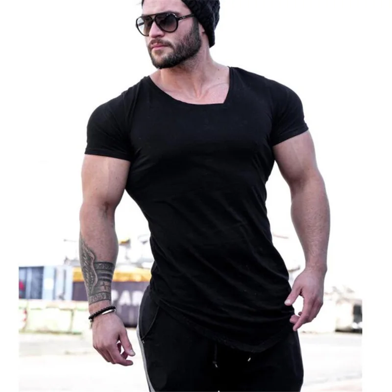 Rashgard Спортивная футболка для мужчин хлопок slim fit Спортивная футболка для бега Мужская Бодибилдинг Фитнес Спортивная одежда для тренировок на открытом воздухе Футболка