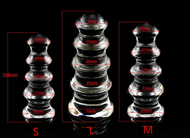 Анальный фаллоимитатор Auexy со стеклом большая Анальная пробка с кристаллом