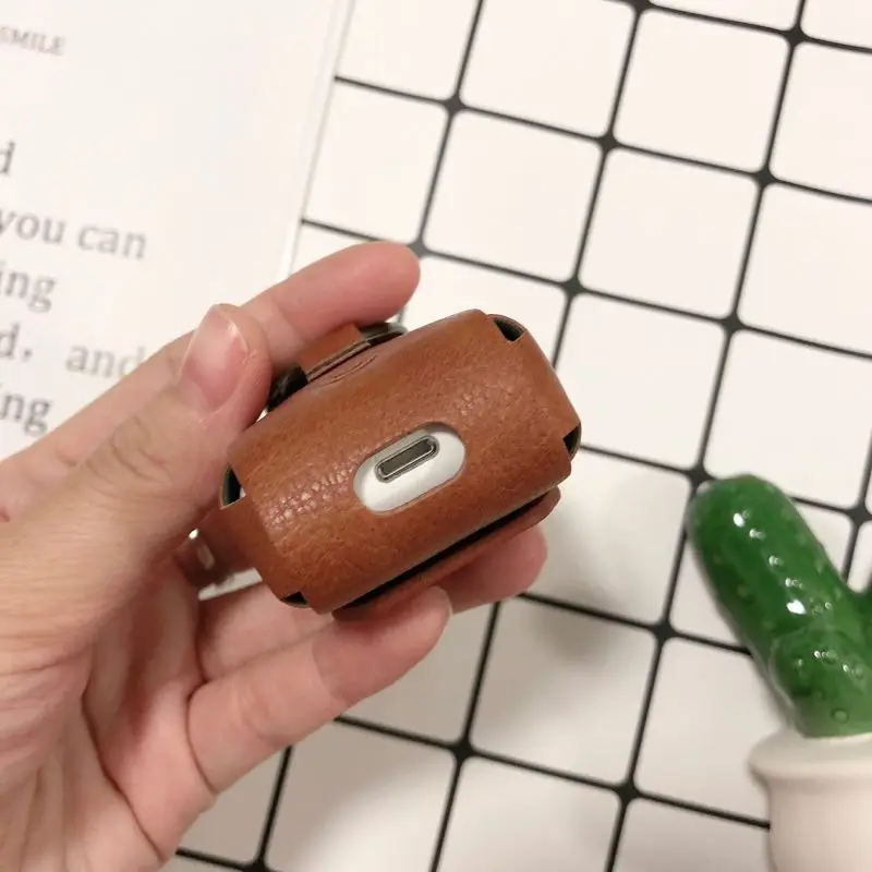 HOKEJ для Airpod Чехлы Роскошные Кожаные квадратные портативные Наушники Аксессуары