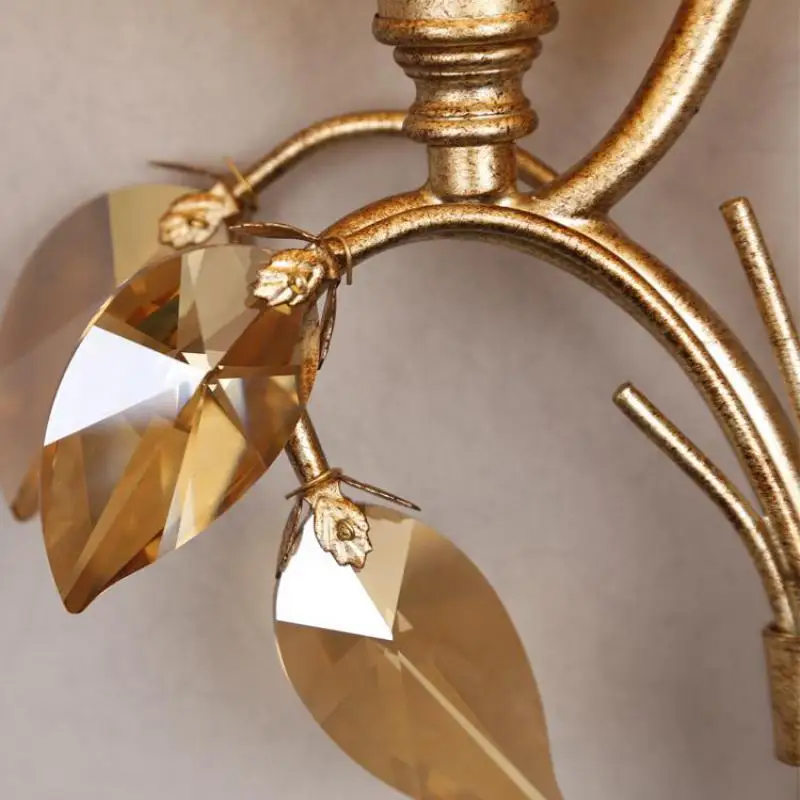 저렴한 다이닝 룸 배경에 대 한 현대 크리스탈 벽 Sconce 빛 철 레트로 호텔 벽 램프 그늘 벽 빛 Led 바 빈티지