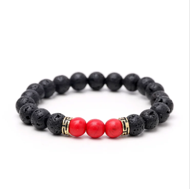 

Black Lava Volcanic Stone 7 Chakra Bracelet Natural Stone Yoga Bangle Healing Reiki Prayer Balance Beads Accessories