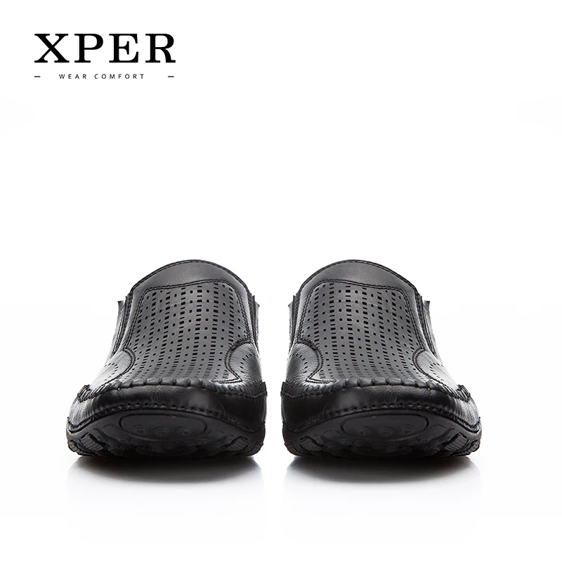 XPER Brand Fashion Spring Men Flats Casual Shoes Slip-on Mocassins Black Loafers Breathable Comfort Big Size #YMD86795BL | Обувь