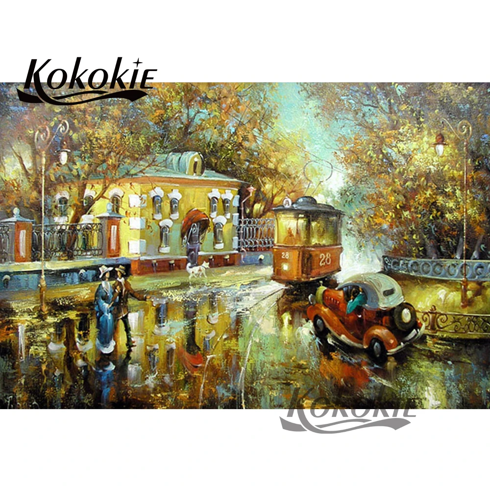 

5d diamond painting with square stones landscape diamond embroidery full display rhinestones pictures DIY Diamond Mosaic sale