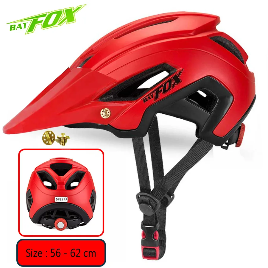 692-Red-Red Batfox велосипедный шлем для женщин и мужчин велосипедный шлем MTB велосипед горная дорога для верховой езды безопасность Спорт на открытом воздухе легкий большой козырек шлемы - Цвет: 692-Red-Red