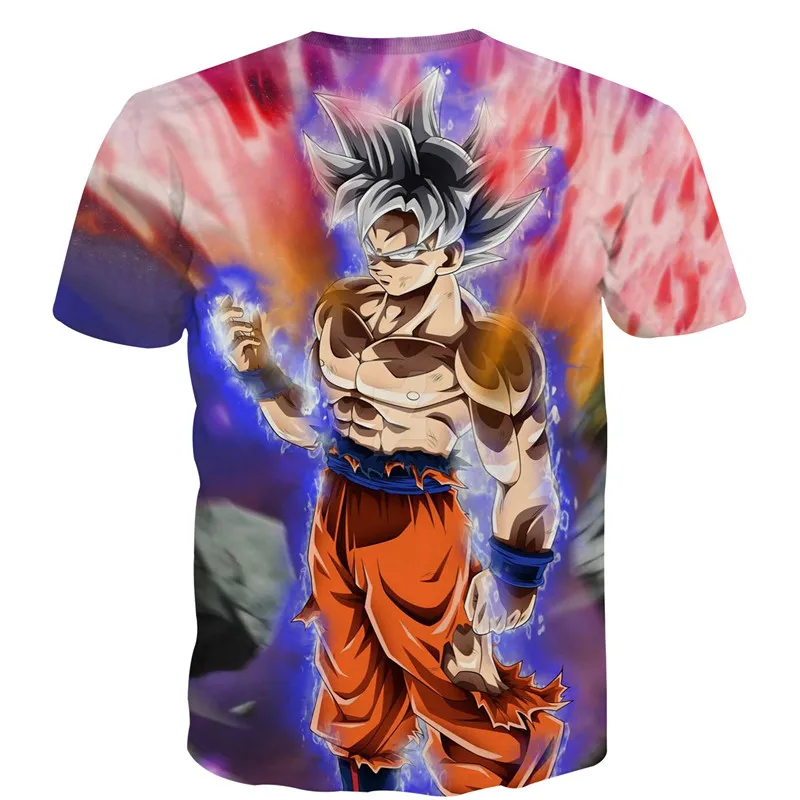 S 5XL новинка футболка Dragon Ball Z ультра инстинкт Супер Saiyan God Goku мужские летние 3D топы
