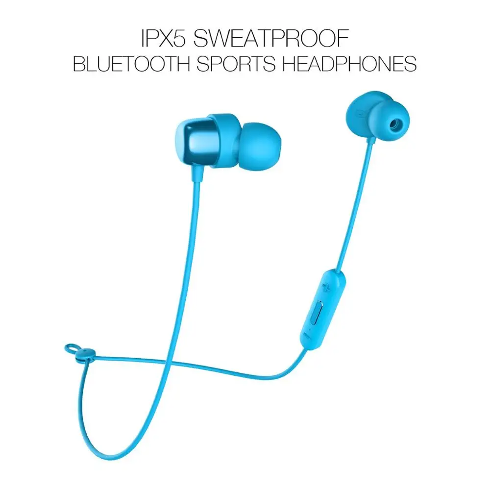 HAVIT Bluetooth наушники спортивные наушники IPX5 водонепроницаемые V4.2 магнитные наушники с микрофоном 10 часов воспроизведения I39 - Цвет: Синий