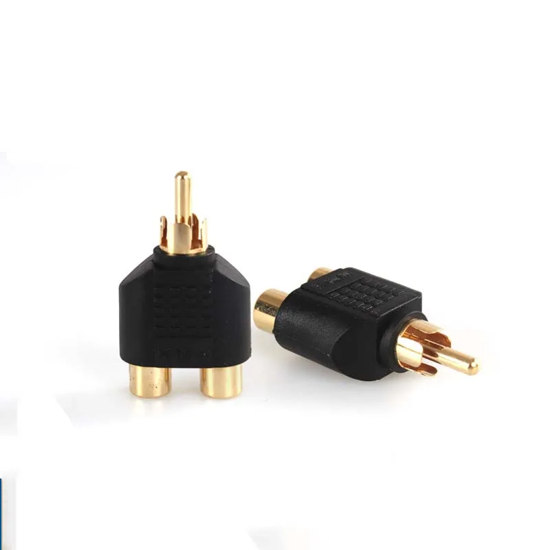 Позолоченный адаптер 1-2RCA Phono Audio SOUND Video AV RCA Y Splitter Mono to Stereo Nickel Pl | Электроника